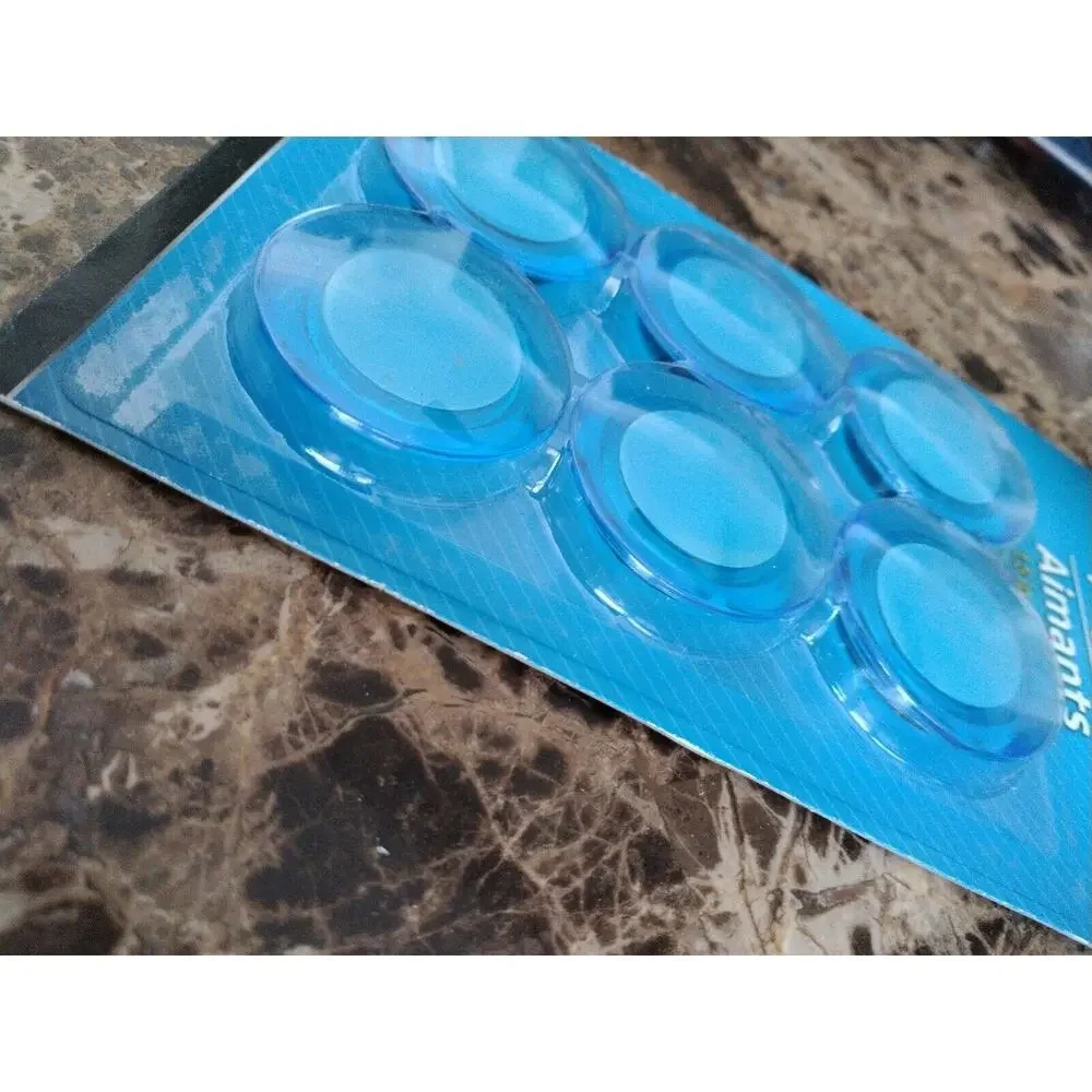 Very Strong Disc Magnets (6 Pack) for‎ Kitchen, Crafts, Utility Use BLUE